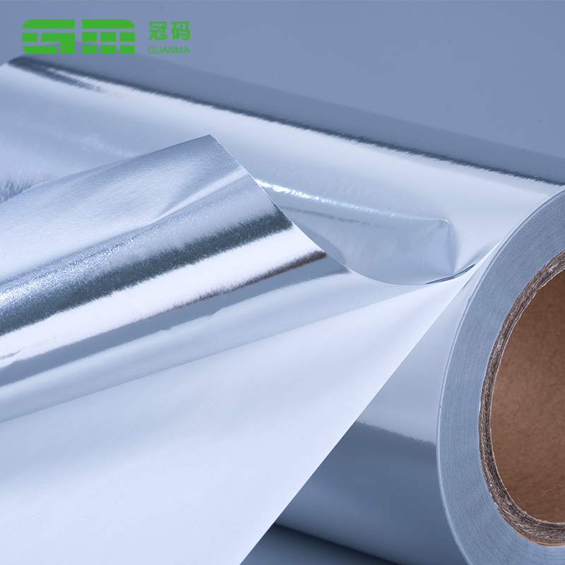 50 микрон глянцевая серебристая полипропиленовая самоклеящаяся бумага в рулоне с клеем для шин